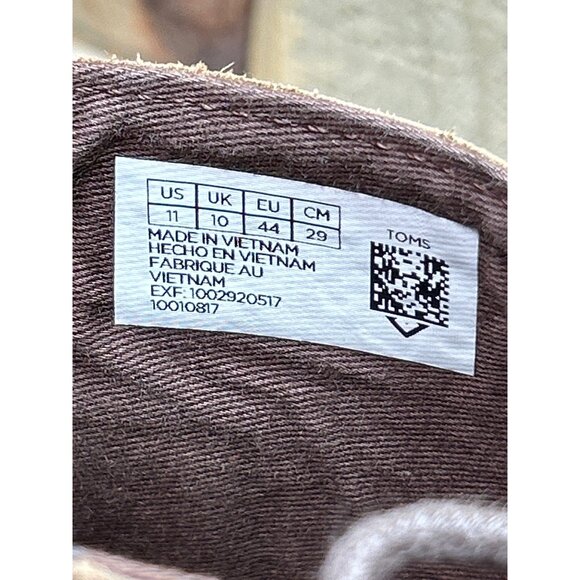 Toms Mens Brown Leather Moc-Toe Ankle Boots Size 11 - Picture 6 of 10
